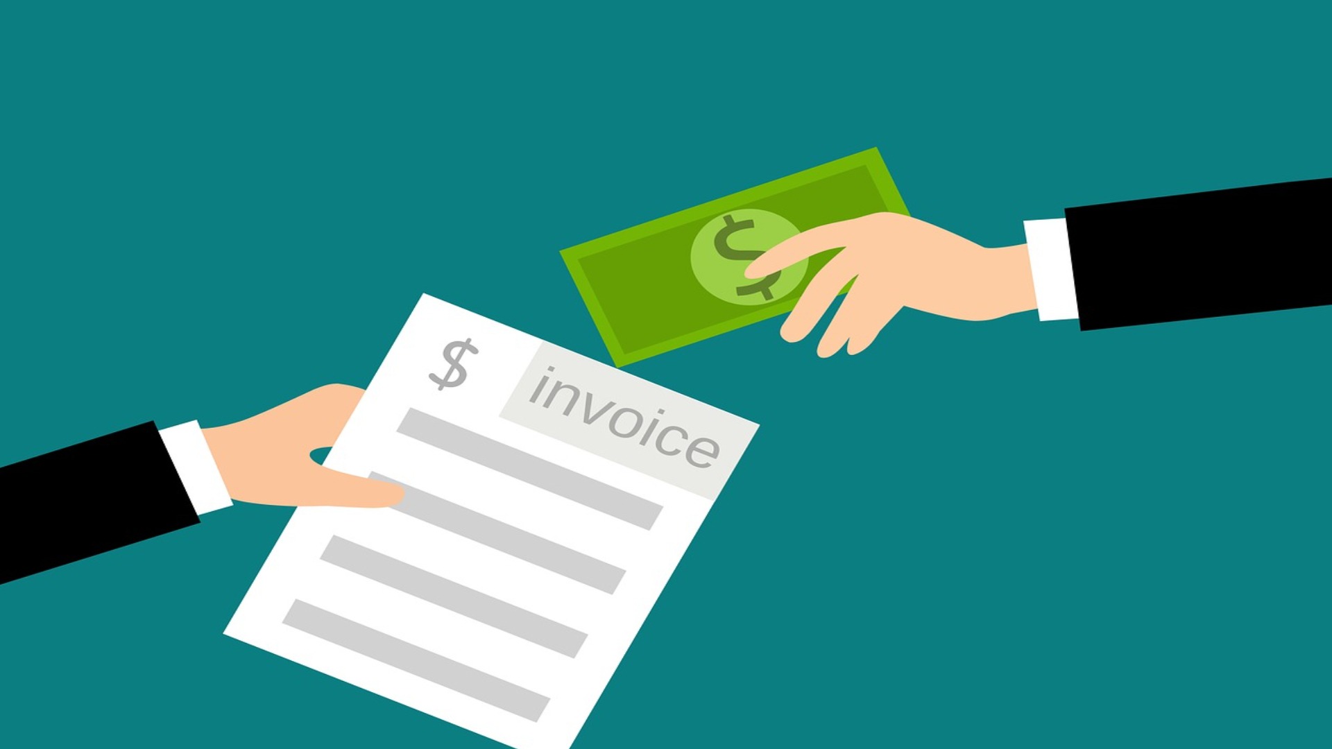 invoice and payment exchanging hands