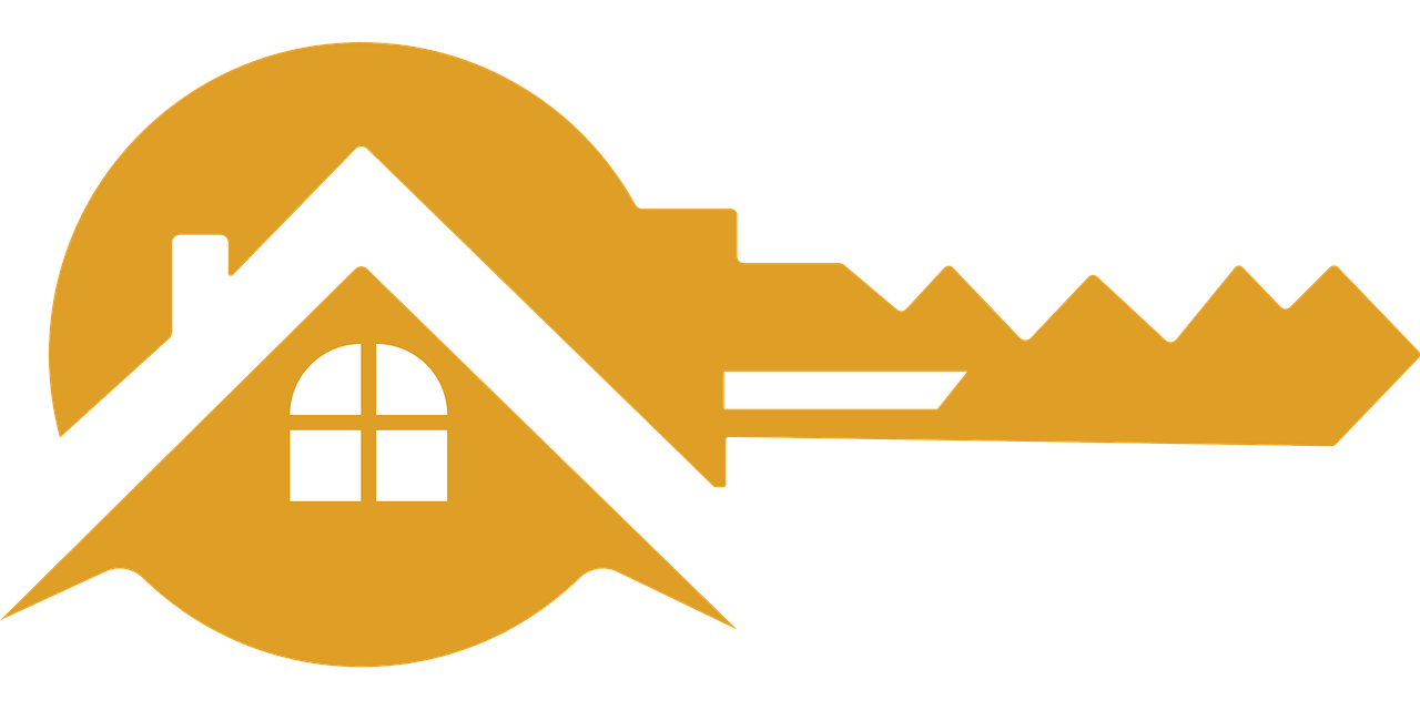 home inside gold key icon