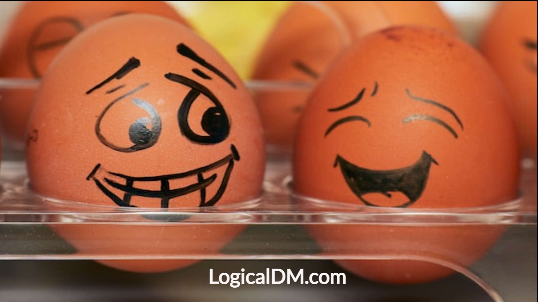 Eggs with happy faces drawn on them