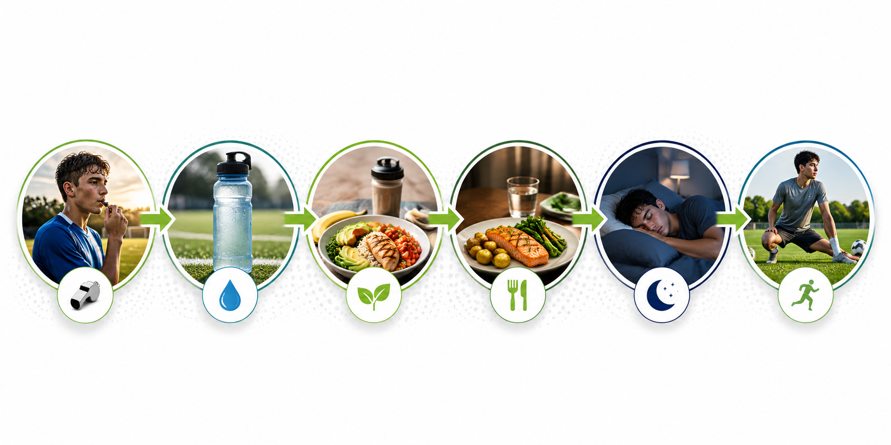 Healthy athletes daily routine steps
