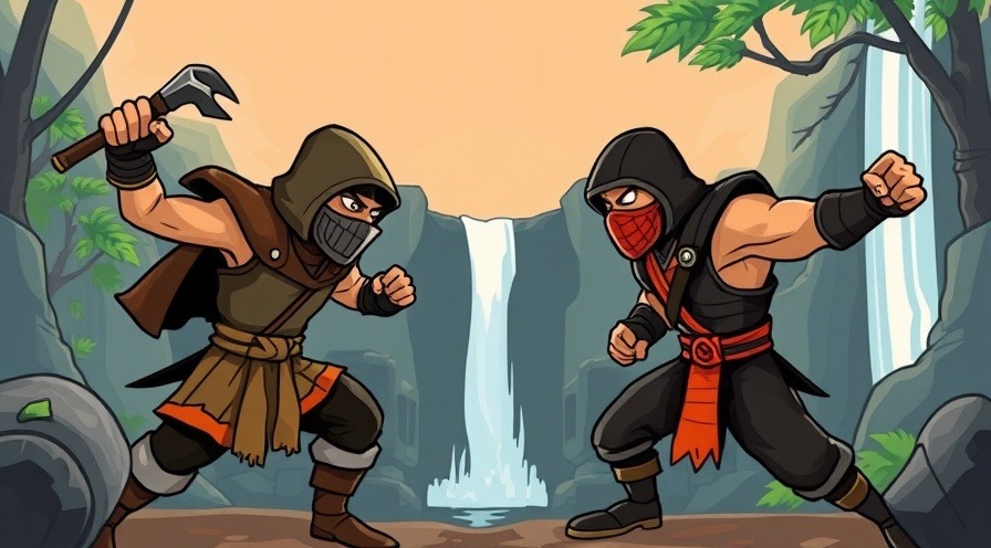 Cartoon style warriors from Mortal Kombat in The Showdown: Agile vs Waterfall.
