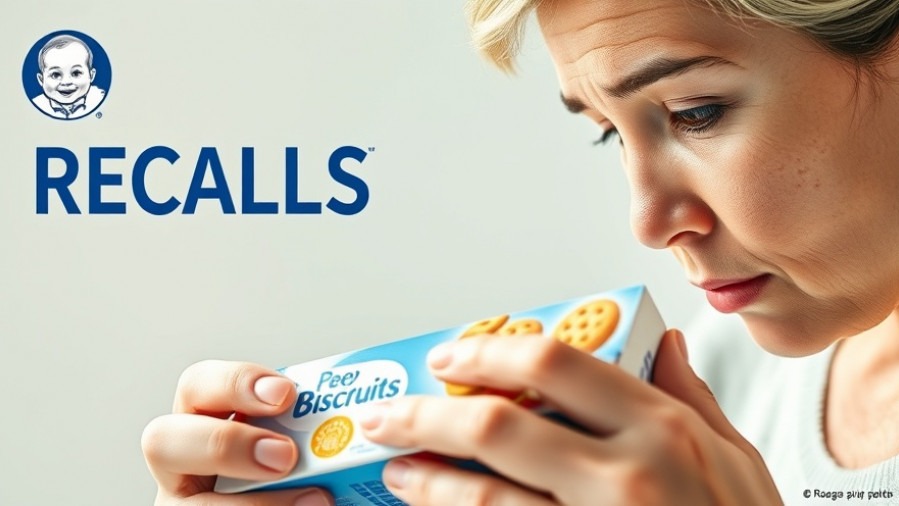 Concerned parent reviewing GERBER baby food recall under soft lighting.