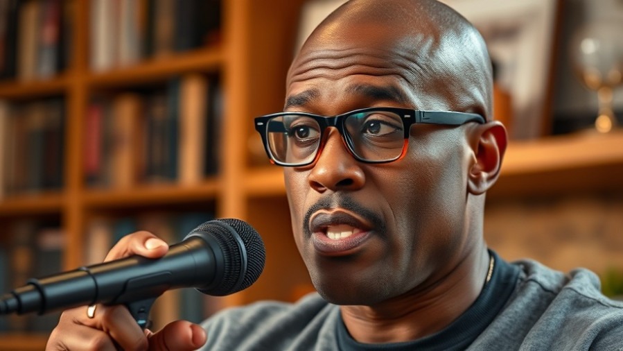 Middle-aged man speaks on benefits of quitting alcohol in cozy library.