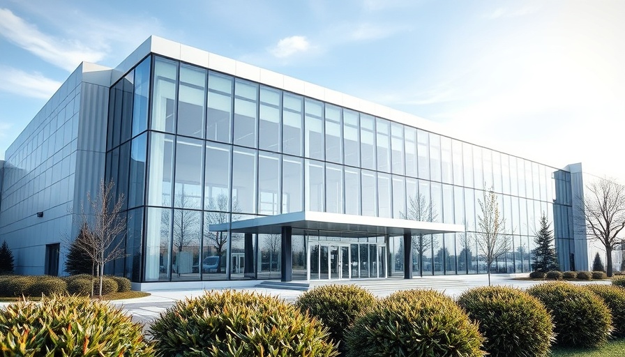 Sleek architecture of modern public health laboratory building.