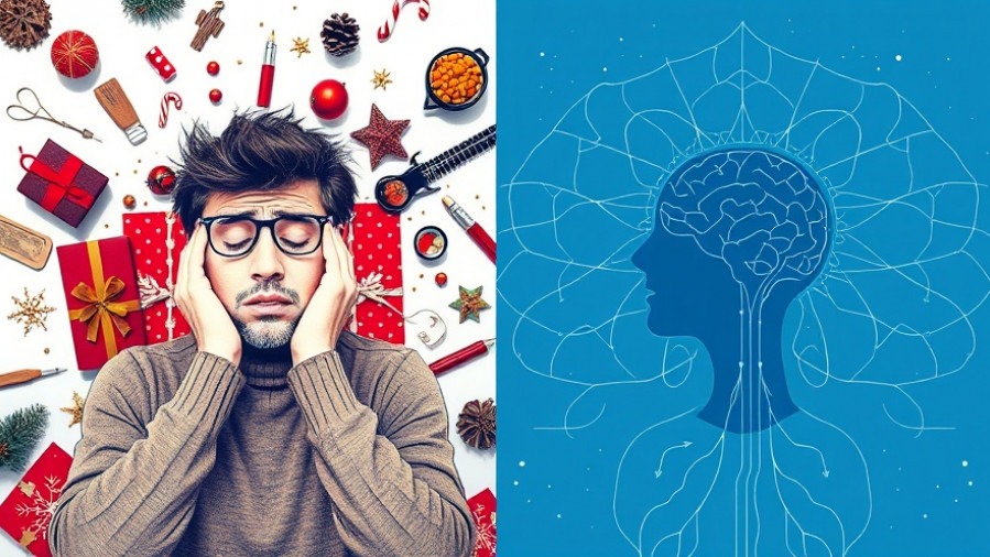 Before-and-after transformation: stressed person to grateful peace, holiday chaos to calm.