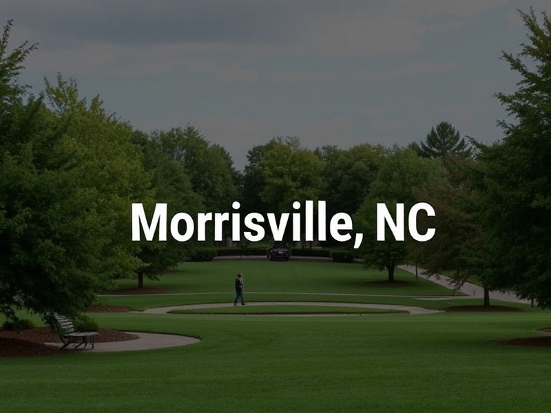 Morrisville, NC park with scenic beauty and text overlay