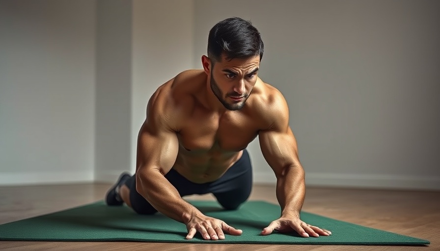 Focused male doing belly fat workout on mat in minimalist room.