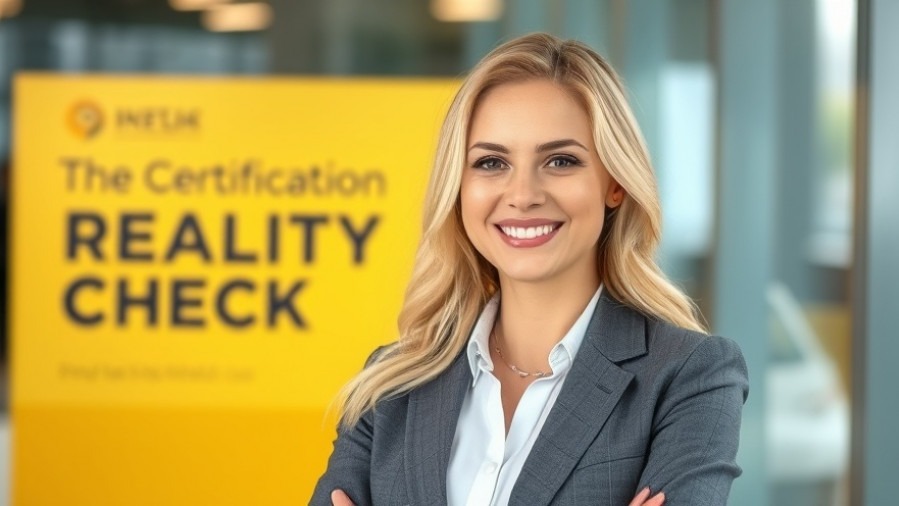 blonde business woman smiling during The Certification Reality Check.