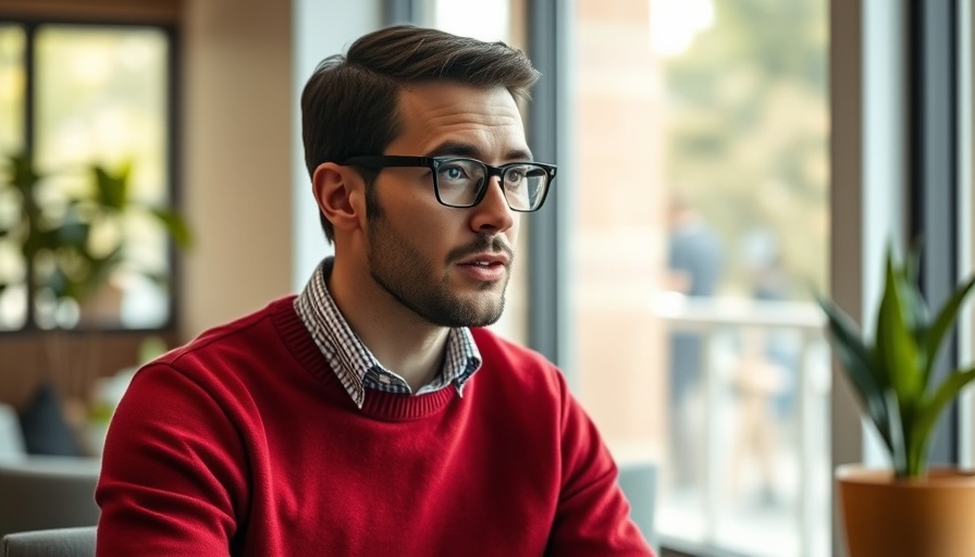 Difference between therapist clinician and counselor: man speaking in modern setting.