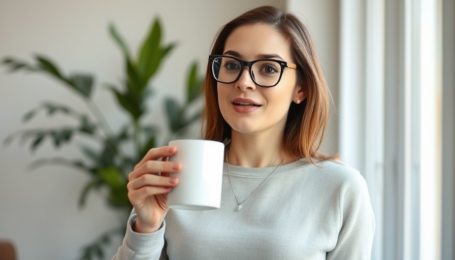 Woman explaining signs of skin rashes, indoors, bright setting.
