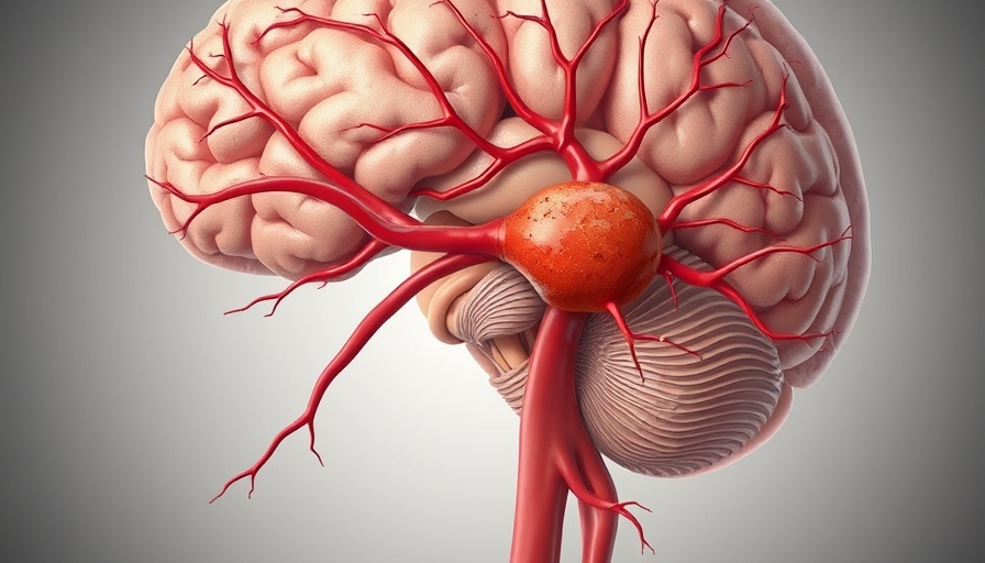 Illustration showing how a stroke happens with a blood clot.