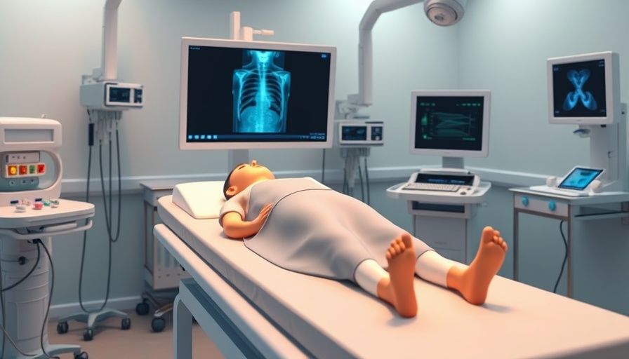 3D illustration of extracorporeal shock wave lithotripsy procedure.