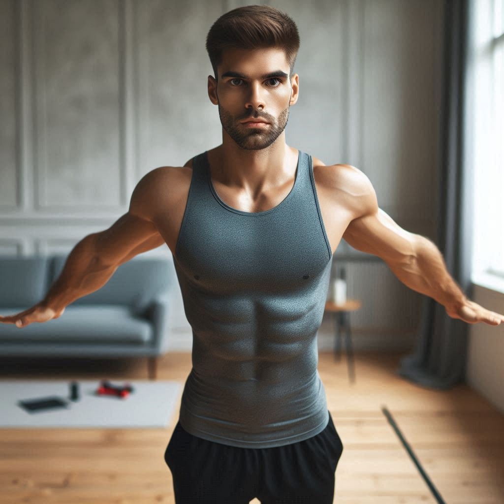 Unlock Your 5 Organs exercise demonstration by an athletic man.