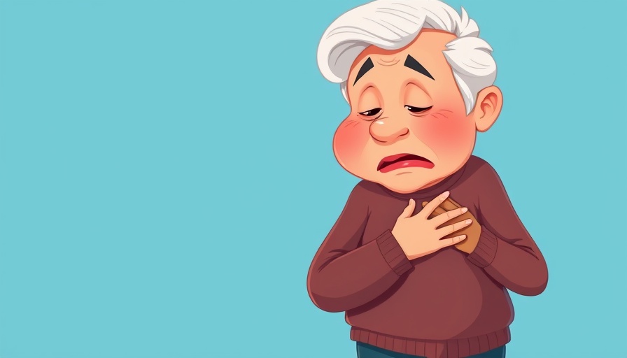 Seniors Heart Attack Prevention Holistic Solutions cartoon illustration.