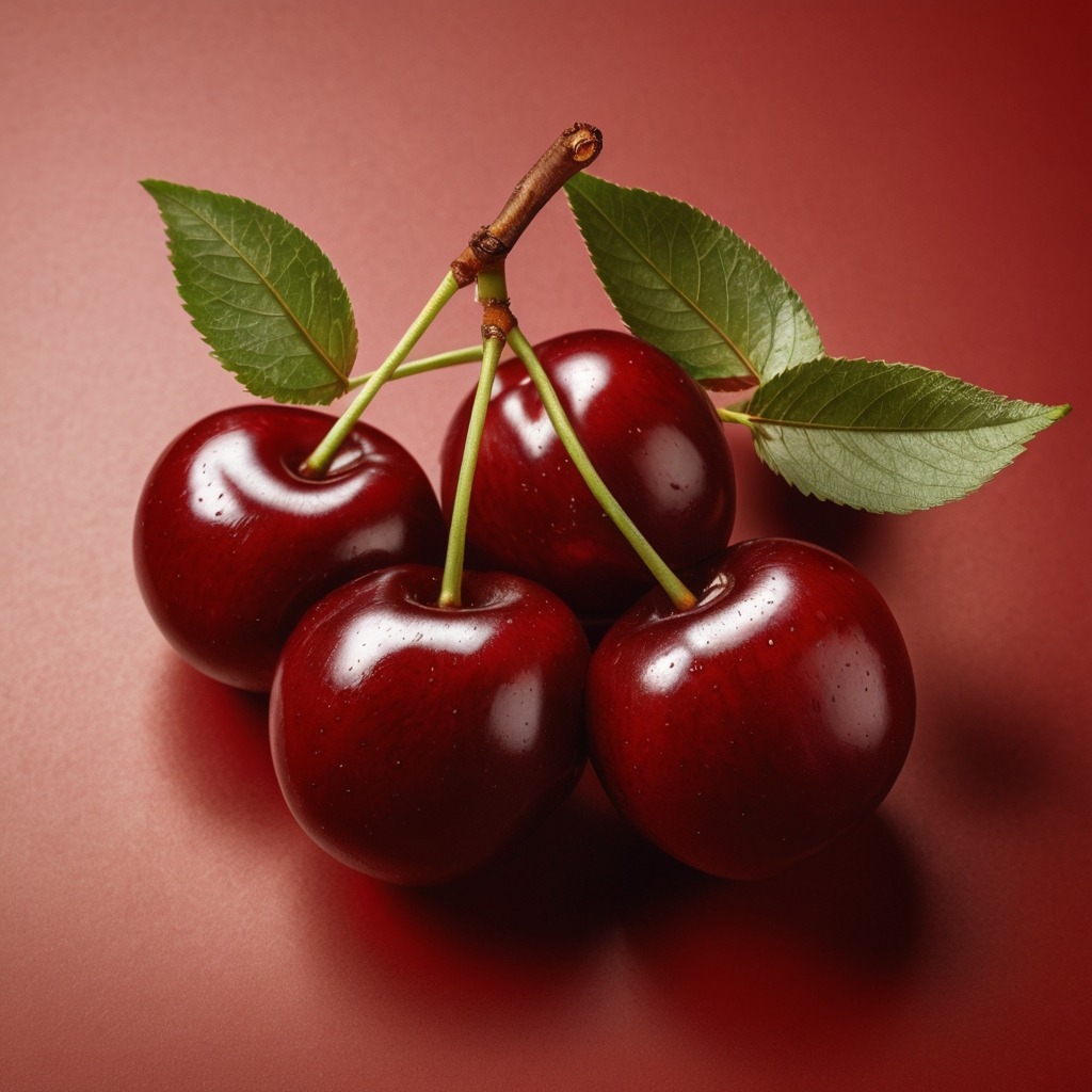 Freshly picked cherries
