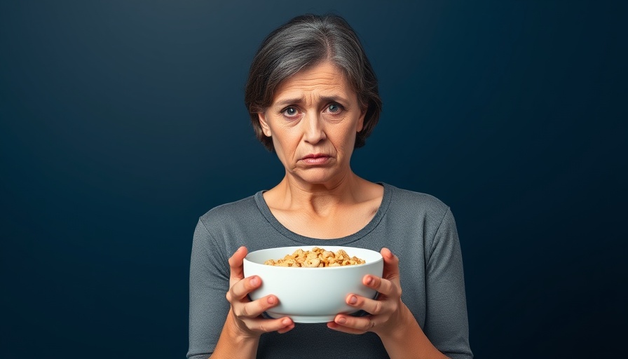 Older woman with cereal, warning about breakfast foods that can hurt your health after 60.