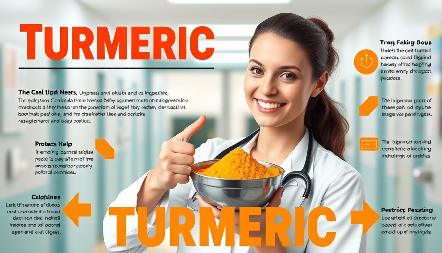 Enthusiastic medical professional promoting turmeric benefits in a hospital.