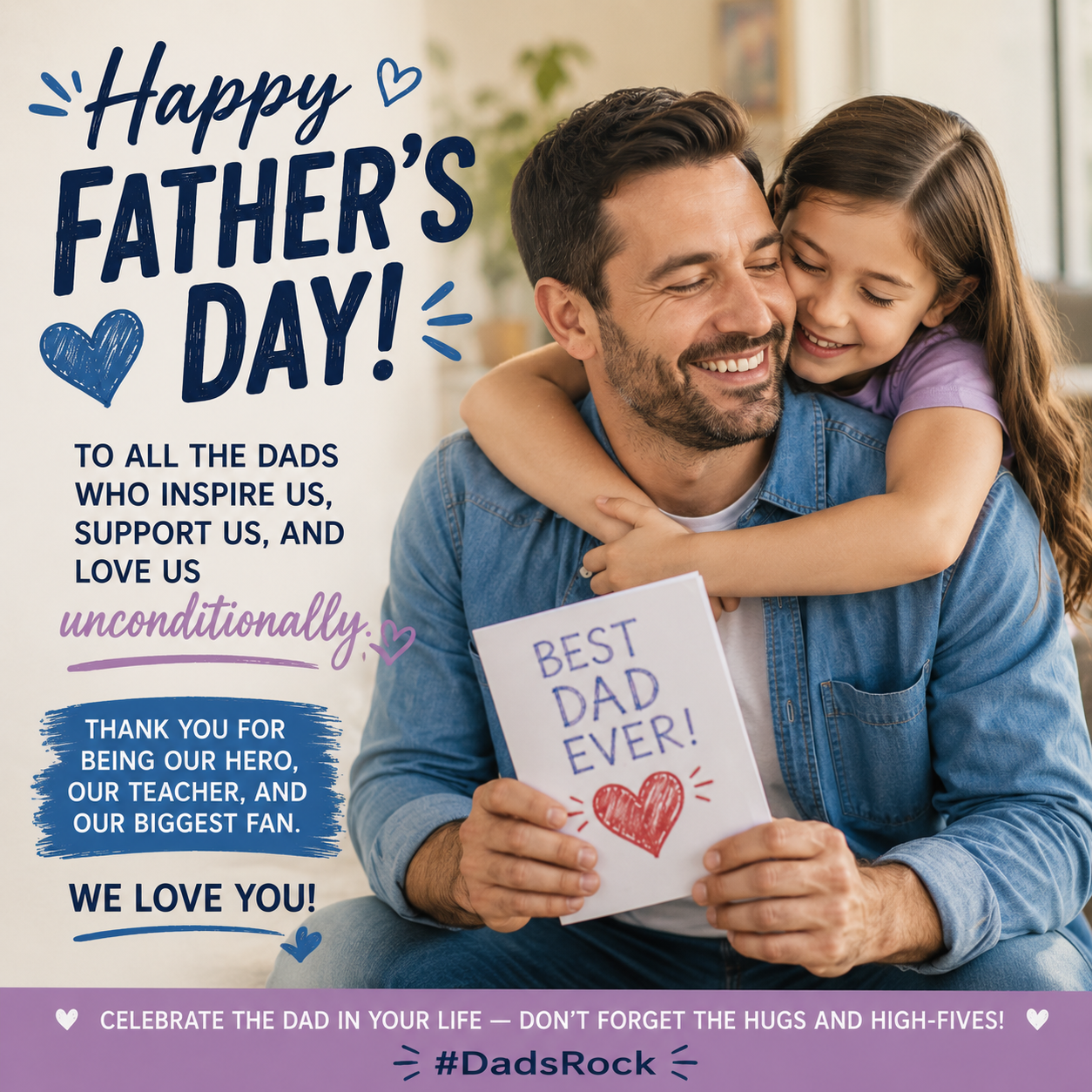 Happy Fathers Day celebration scene