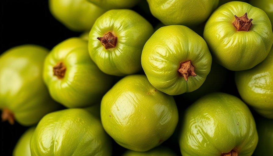 Close-up of fresh Indian gooseberries showcasing texture and color.