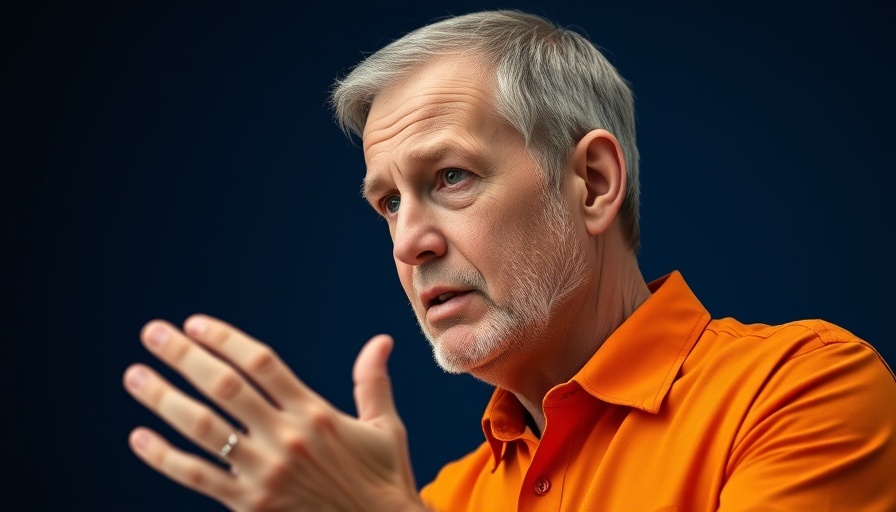 Middle-aged man discussing skincare tips, remove skin tags overnight.