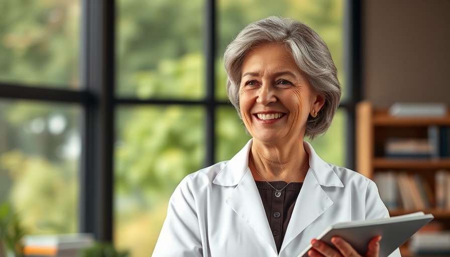 Woman in white coat explaining health benefits of grounding indoors.