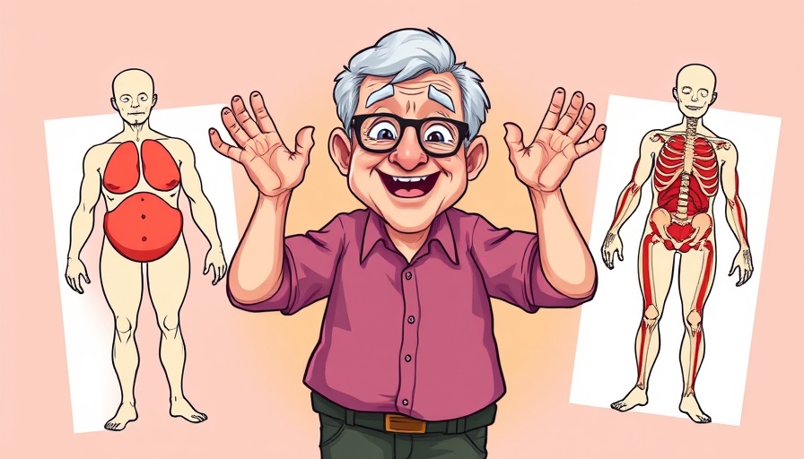 Cartoon illustrates foods that melt belly fat, showing body transformation.