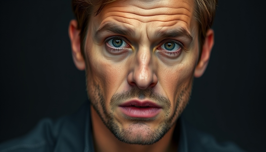 Close-up of a male discussing collagen deficiency symptoms.