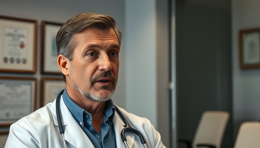 Man debunking creatine myths in office setting.