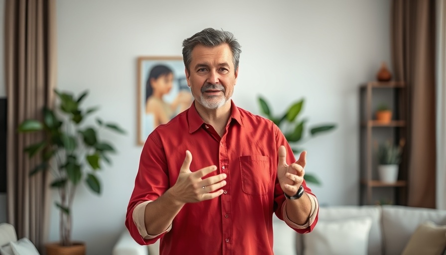 Mature man in red shirt explains how to instantly pull sugar out of your blood.