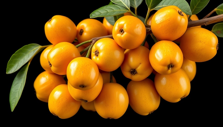Nance fruit cluster showcasing nutrition benefits on black background.