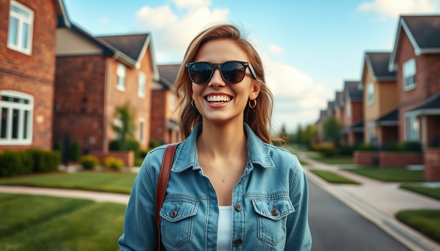 Sunny day in Oak Ridge neighborhood with smiling woman