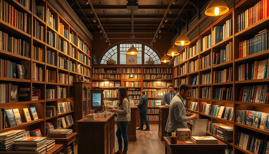 North Carolina indie bookstore interior with people browsing.