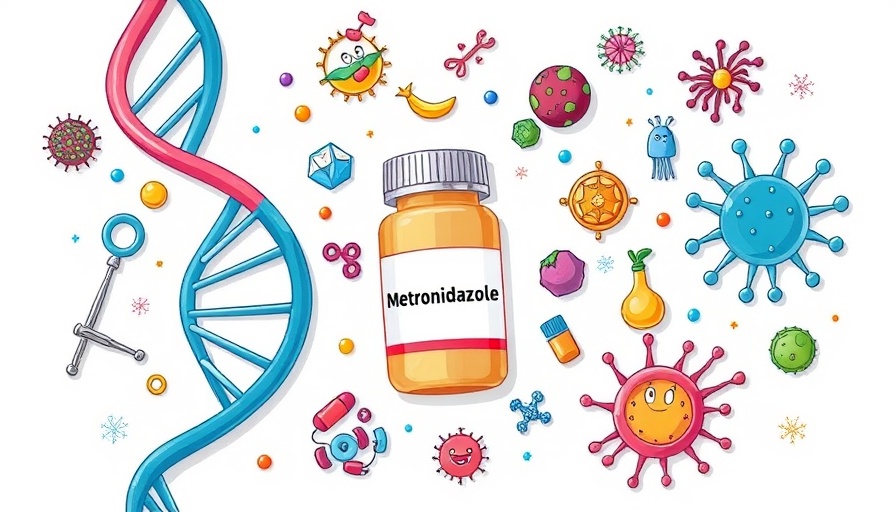DNA synthesis inhibitors metronidazole educational illustration
