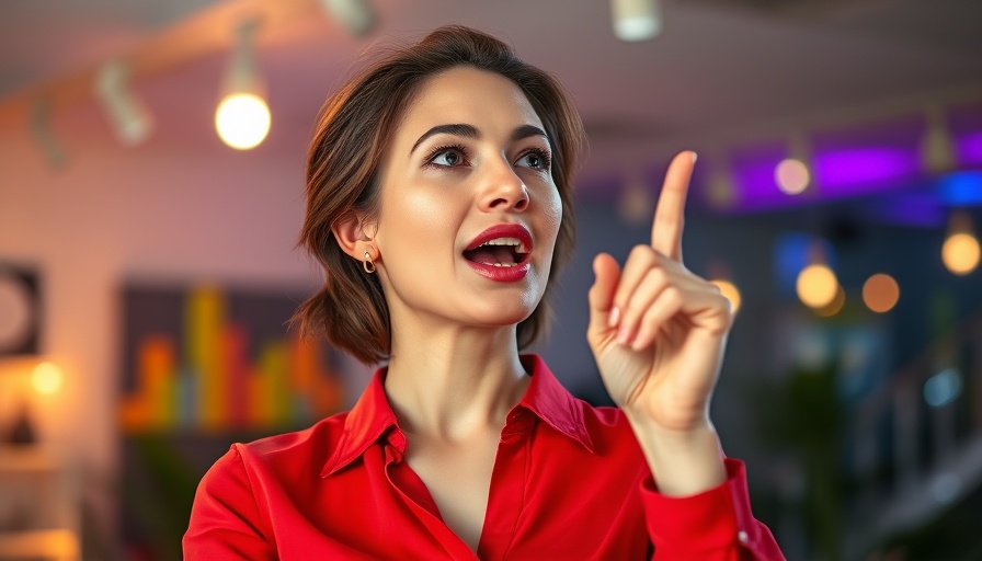 Enthusiastic woman discussing weight loss for women over 40.