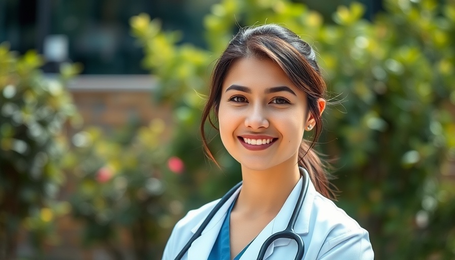 How to Spot a Dislocated Shoulder: Young doctor stands smiling outdoors.