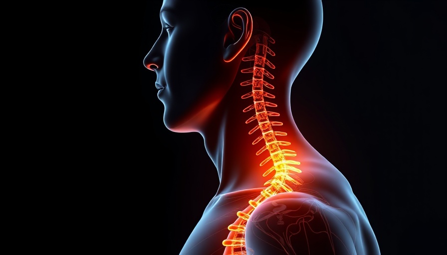 Vitamin B12 deficiency effects on nerve health shown by highlighted spine.