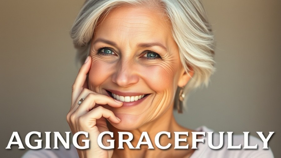 Aging gracefully: Smiling middle-aged woman showcases the advantages of holistic medicine.