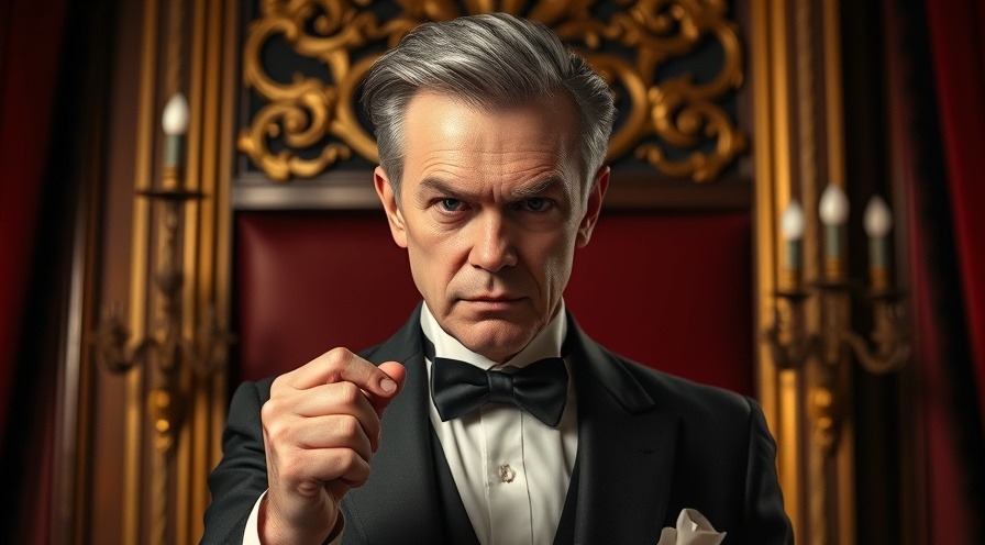Suspicious butler exuding charm and efficiency, a true master of service.
