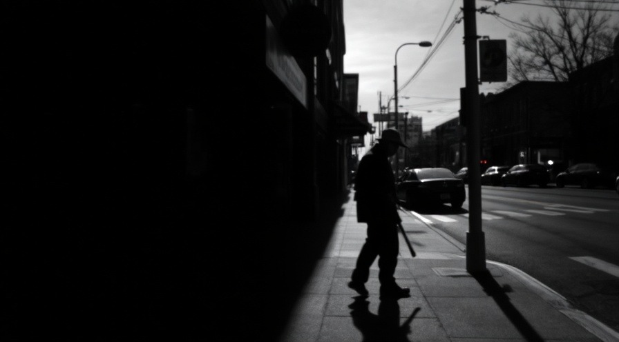 Shady character lurking in city shadows of Raleigh NC