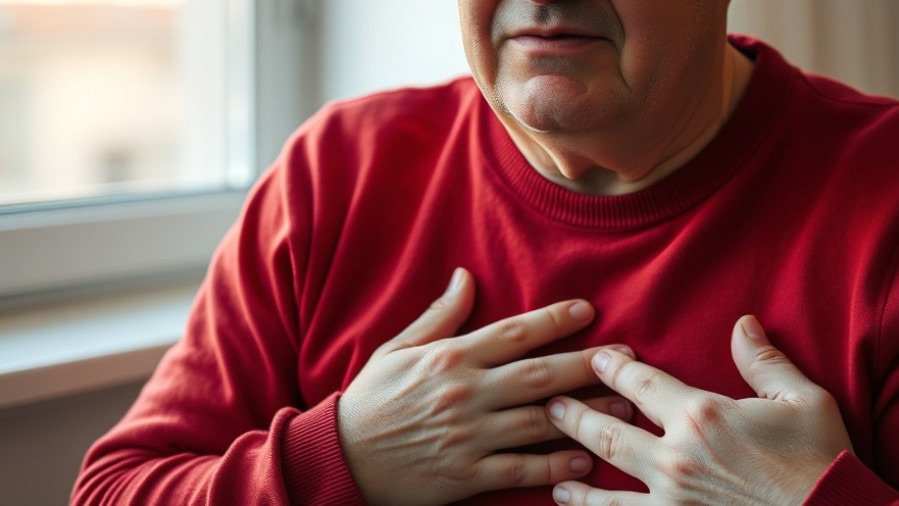 Concerned middle-aged person with soft lighting, emphasizing heart health awareness.