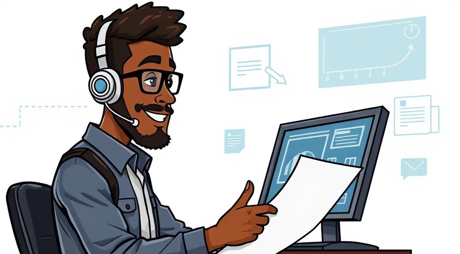 Caricature of a male IT tech troubleshooting and establishing a plan of action.