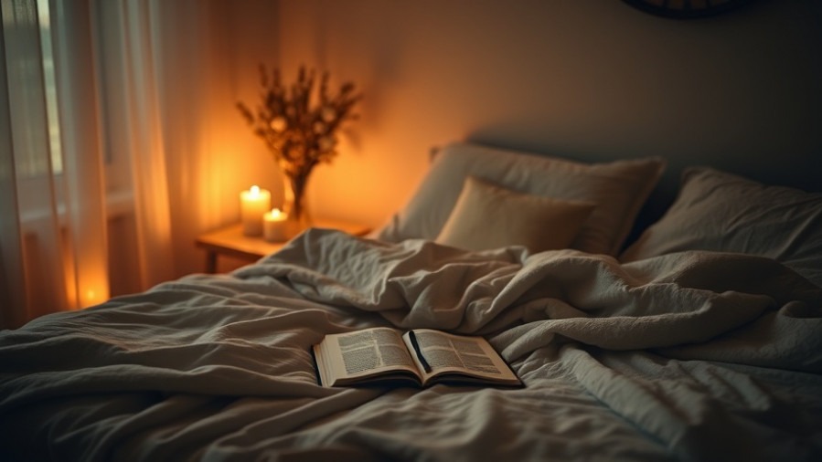 Cozy candle-lit bedroom with warm lighting, journal, and minimalist aesthetic.