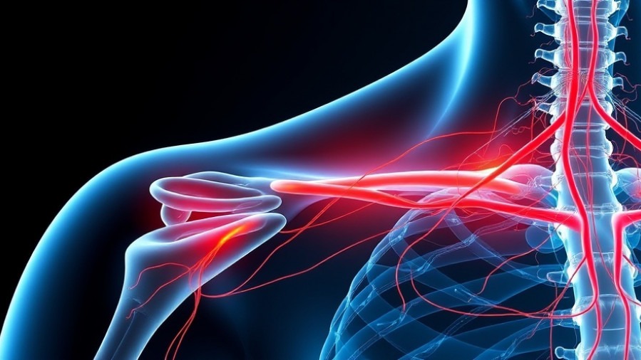 Illustration of the axillary artery and brachial plexus in the lymphatic system.