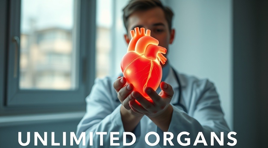 Hopeful doctor presents glowing heart model, symbolizing xenotransplantation for organ donation.