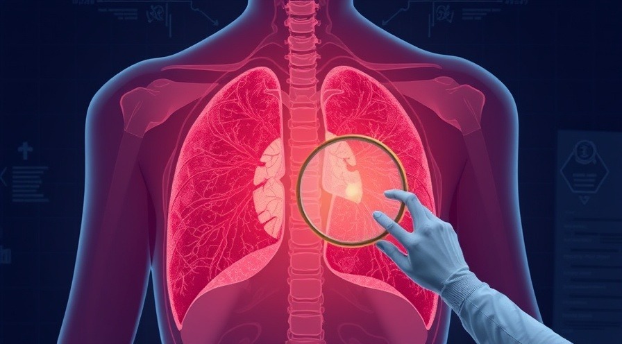 Medical illustration depicting the diagnostic process for mesothelioma and asbestos cancer risks.