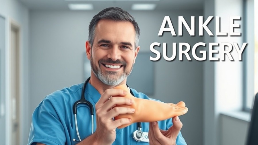 Confident orthopedic surgeon discussing ankle surgery options, engaging with viewers.