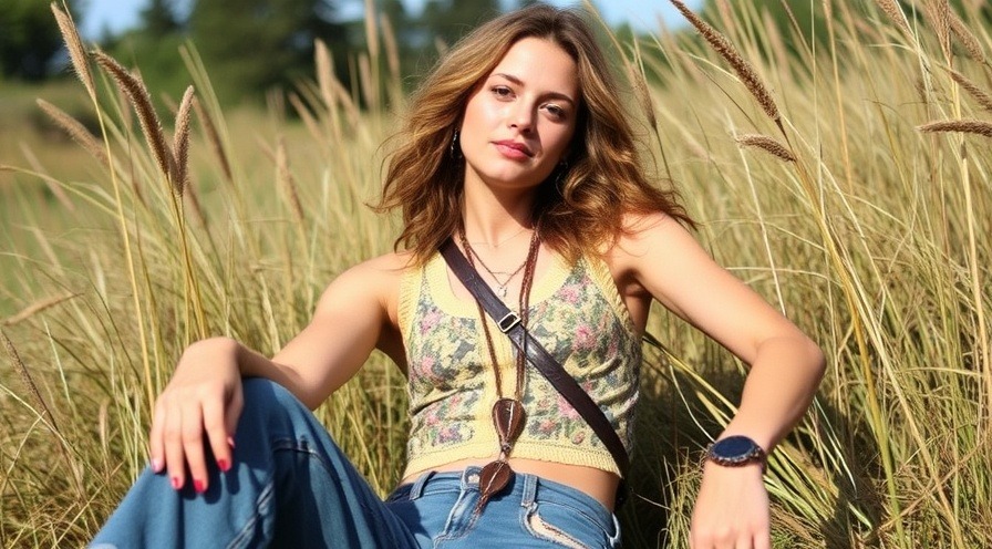 Nostalgic free spirit from the 1990s embracing retro fashion.