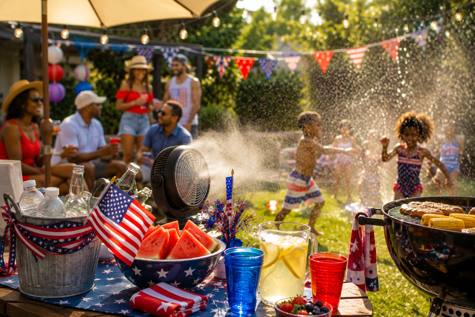 Patriotic summer backyard celebration