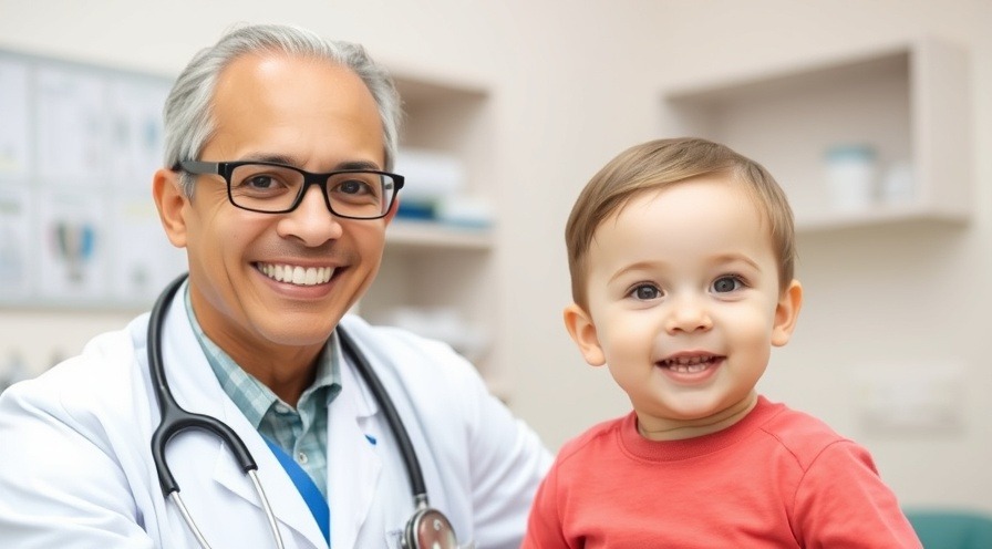 Smiling pediatrician with a child, showcasing pediatric mental health support.