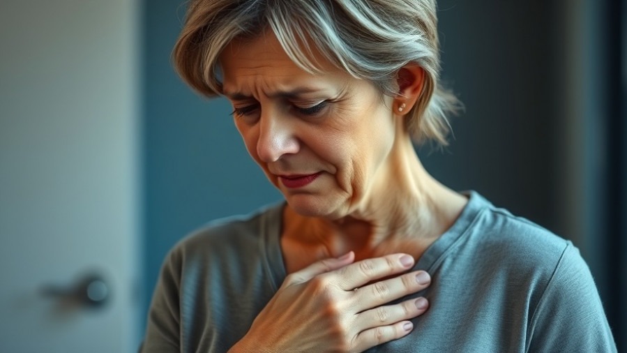 Worried woman concerned about kidney health risks related to caffeine.